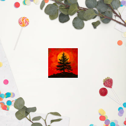 Blood Moon Red Pine Sticker