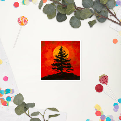 Blood Moon Red Pine Sticker