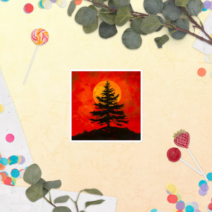 Blood Moon Red Pine Sticker